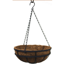 Ghiveci cosulet suspendabil cu fibra de nuca de cocos rotund 30cm cu lant MN019780