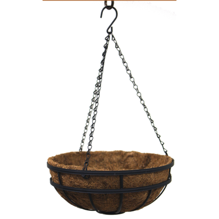 Ghiveci cosulet suspendabil cu fibra de nuca de cocos rotund 30cm cu lant MN019780