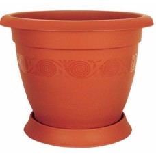 Ghiveci cu farfurie flori LUX N-20 CAFEA 20xh17cm MN0131417