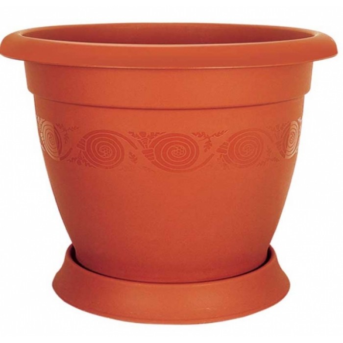 Ghiveci cu farfurie flori LUX N-50 CAFEA 48xh42cm MN0131423