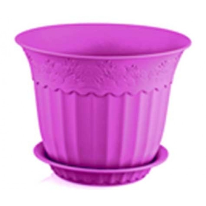 Ghiveci flori cu farfurie ANTIK 1,2lt 15x11cm LILAC MILLENIUM MN0131491