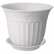 Ghiveci flori cu farfurie ANTIK 16,75lt 36x28cm alba MN0131415