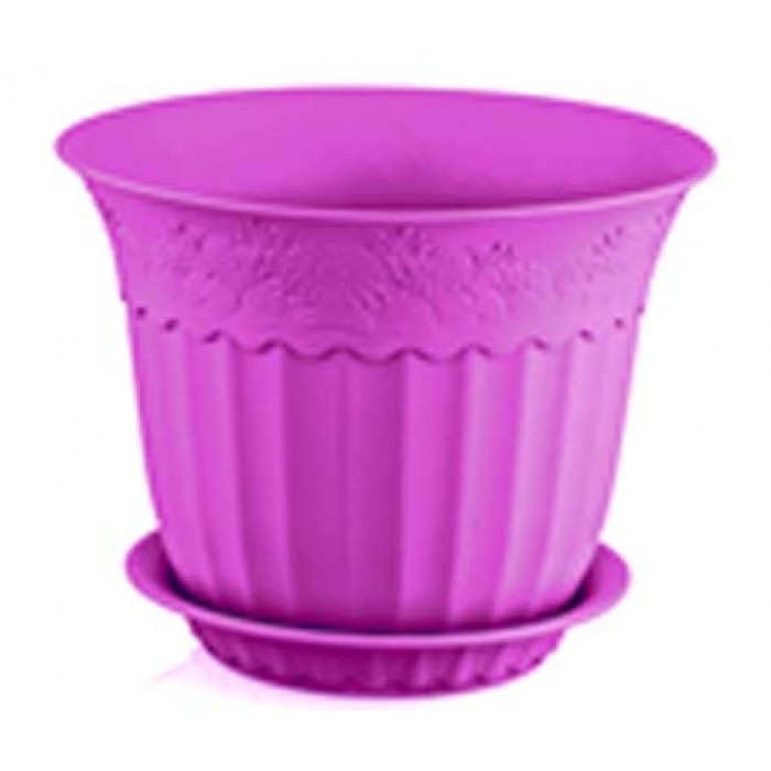 Ghiveci flori cu farfurie ANTIK 1,75lt 17x13cm LIGHT PINK MN0131586