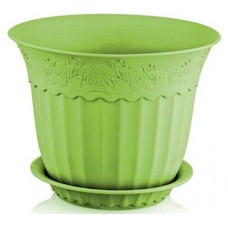 Ghiveci flori cu farfurie ANTIK 5,25lt 25x20cm GREEN NEON MN0131501