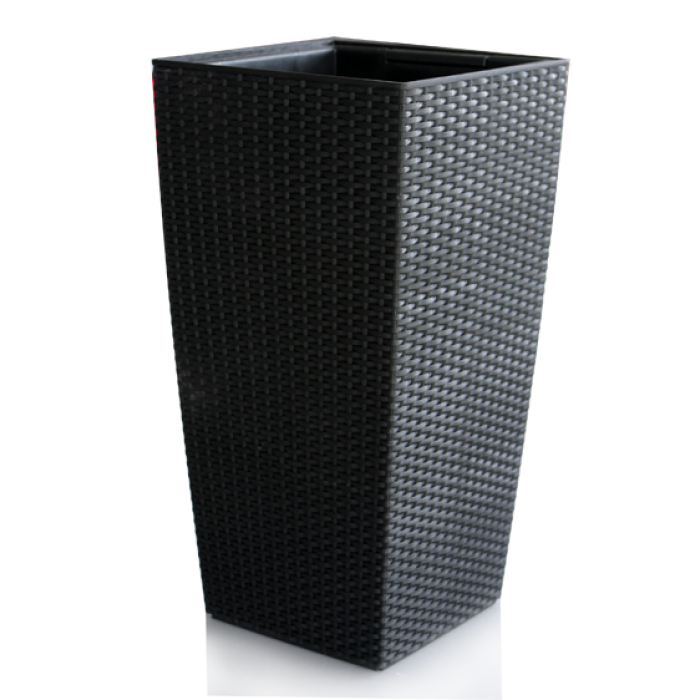 Ghiveci flori PREMIUM cu sistem de udare picurare 25x55cm culoare neagra MN019745