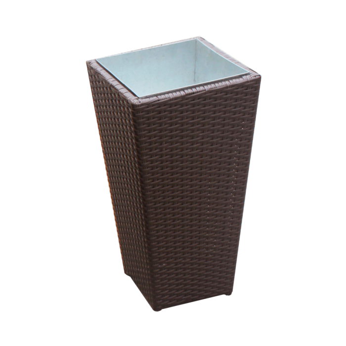 Ghiveci pentru flori tip ratan RATO MICA 28x28x54cm culoare cafea MN019522