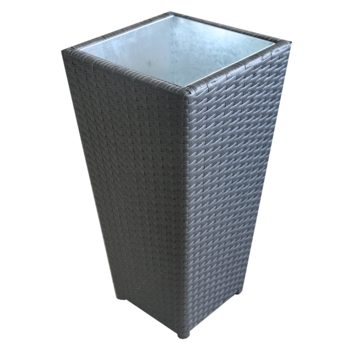 Ghiveci pentru flori tip ratan RATO MIJlOCIE 34x34x62cm culoare gri MN0195262