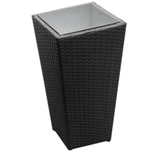 Ghiveci pentru flori tip ratan RATO MIJlOCIE 34x34x62cm culoare neagra MN0195274