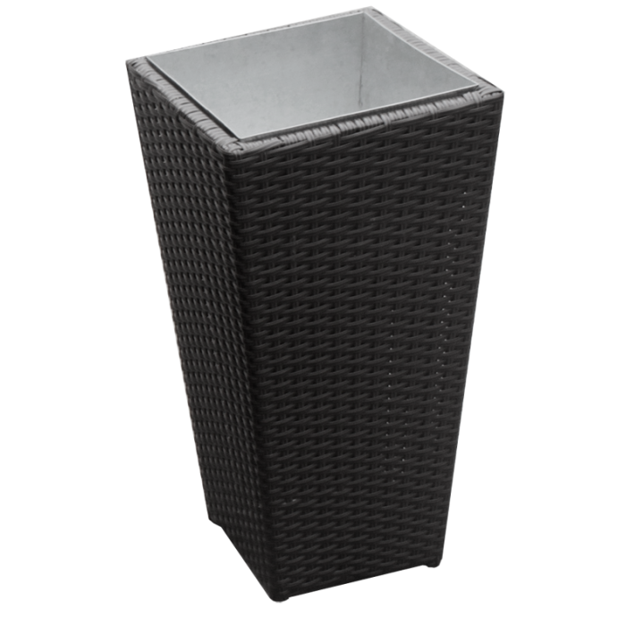 Ghiveci pentru flori tip ratan RATO MIJlOCIE 34x34x62cm culoare neagra MN0195274