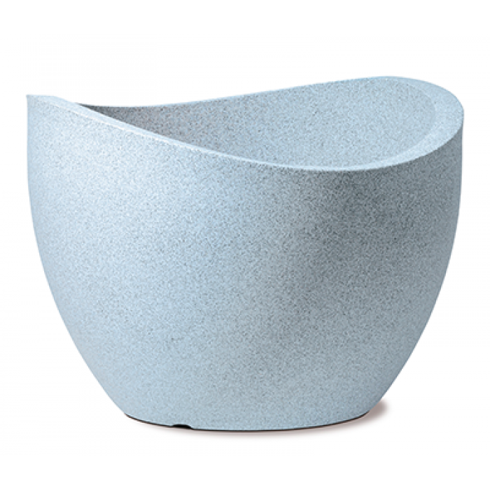 Giveci exterior perete dublu WAVE pentru flori fibra granit alb 50cm 24lt MN0197132