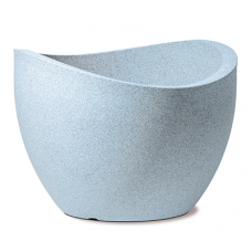 Giveci exterior perete dublu WAVE pentru flori fibra granit alb 60cm 68lt MN0197134