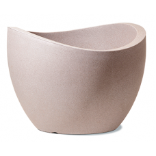 Giveci exterior perete dublu WAVE pentru flori fibra granit cafea 40cm 19lt MN0197137