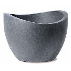Giveci exterior perete dublu WAVE pentru flori fibra granit gri 30cm 8lt MN0197129