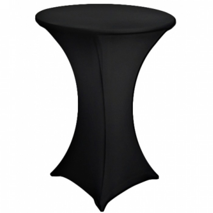 Set masa plianta rotunda inalta catering D80xH110cm cu husa elastica neagra
