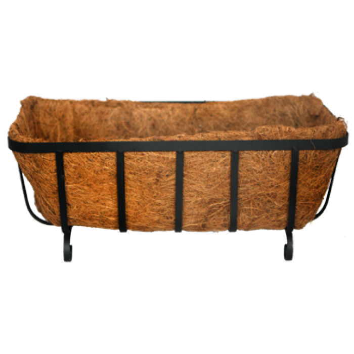 Jardiniera cu fibra de nuca de cocos 56x22x13cm co picioare suport MN019791