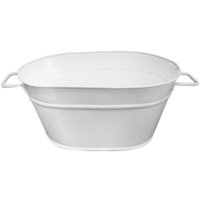 Jardiniera metalica decorativa FERONYA mica culoare alba MN011623