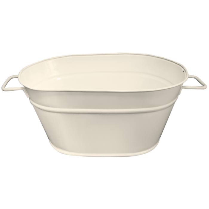 Jardiniera metalica decorativa FERONYA mica culoare bej MN011631