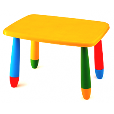 Masa dreptunghiulara pentru copii RAKI MASHA 72,5x57xh47cm galbena