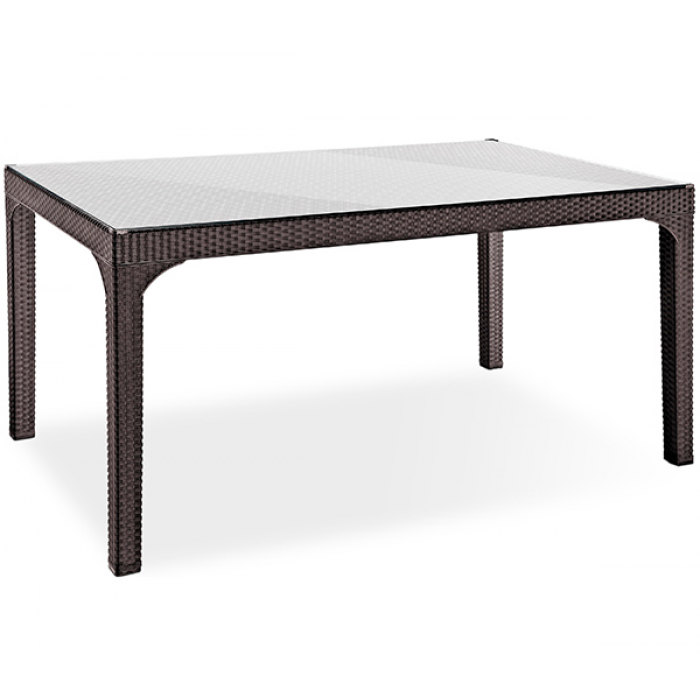 Masa gradina,terasa OLYMPIA dreptunghiulara din poli-ratan culoare cafea