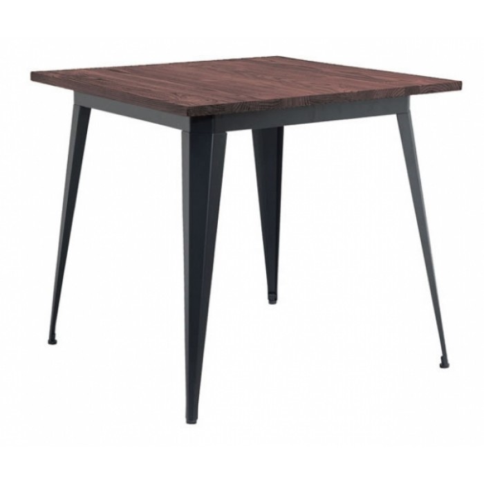 Masa patrata pentru bar RAKI ANTIQUE 80x80x75cm lemn si metal BLACK MATTE