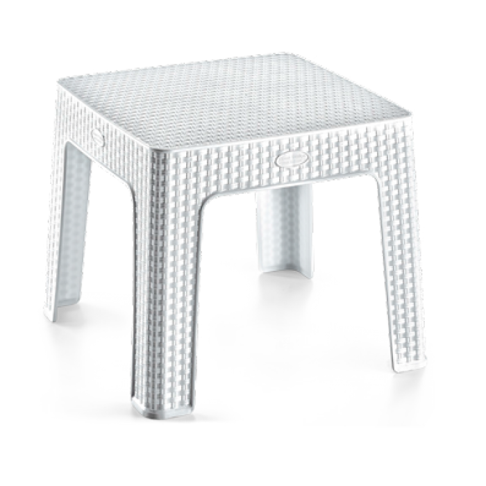 Masa pentru sezlong RAKI RATAN plastic tip ratan 44x44xh41cm alba