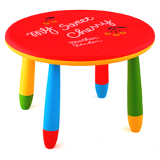 Masa rotunda pentru copii RAKI SLANTE 70xh47cm rosie