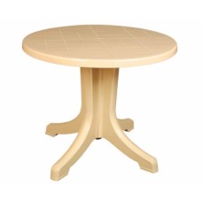 Masa VILHENA rotunda din masa plastica culoare alba