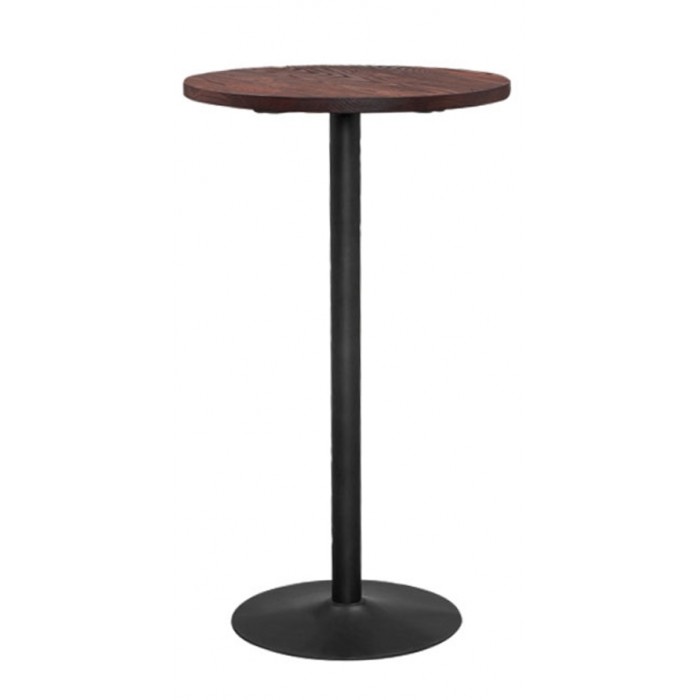 Masa rotunda pentru bar RAKI ANTIQUE D60xh105cm lemn si metal BLACK MATTE