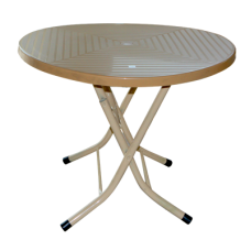 Masa rotunda plianta din masa plastica 90cm culori bej-verde