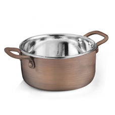 Mini cratita CULINARO ANTIQUE, D13xh5,5cm, 600ml, din inox cu strat cupru