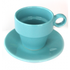 Ceasca JOKER cu farfurioara din ceramica 90ml culoare albastra