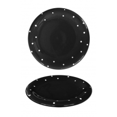 Farfurie din ceramica 20cm neagra cu buline