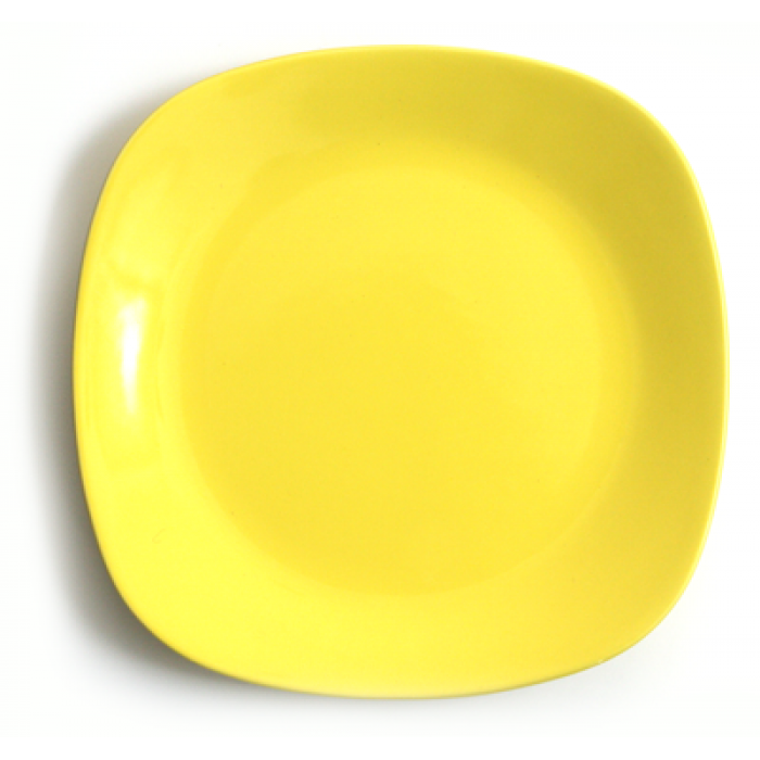 Farfurie patrata din ceramica 27cm galben