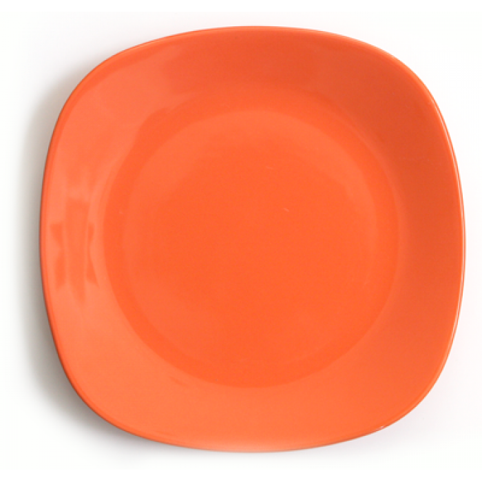 Farfurie patrata din ceramica 27cm orange