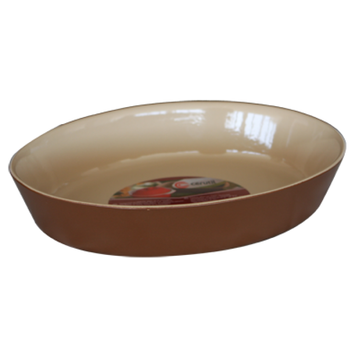 Tava ceramica ovala CERUTIL 25x21,5x5cm tabaco