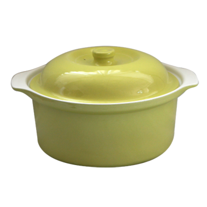 Oala ceramica cu capac CERUTIL 21x8,5cm 1,5l verde