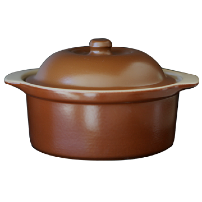 Oala ceramica cu capac CERUTIL 21x8,5cm 1,5l tabaco