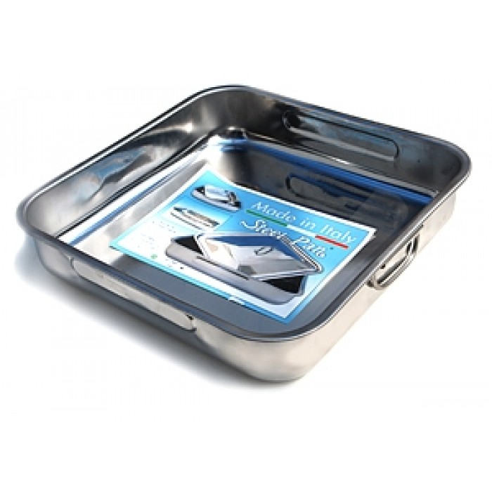 Tava inox patrata RAKI, 36x36xh6cm, cu manere