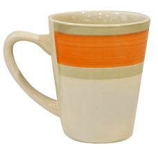 Cana ceramica 390ml cu dunga orange