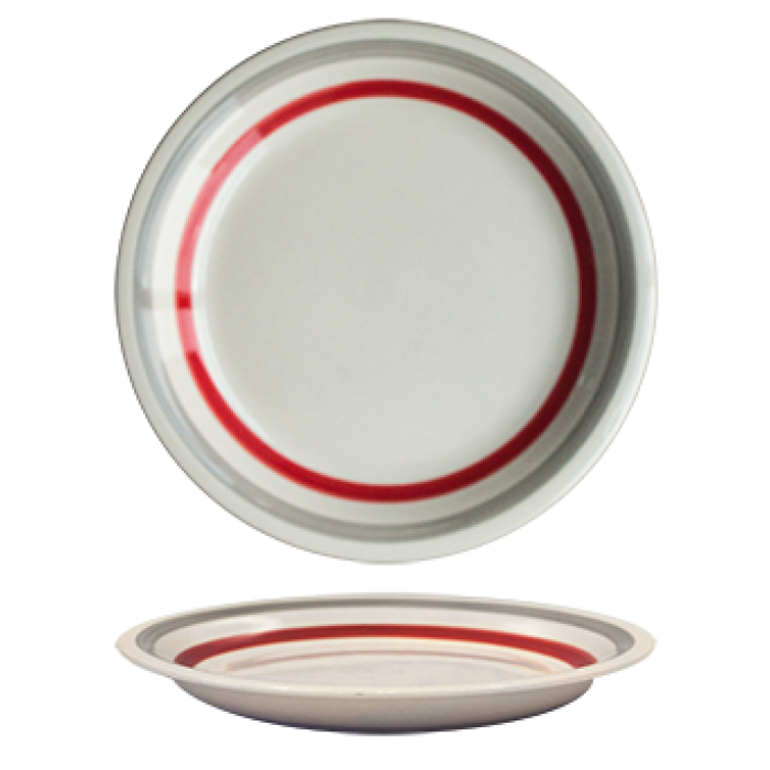 Farfurie ceramica 26,5cm cu dunga rosie