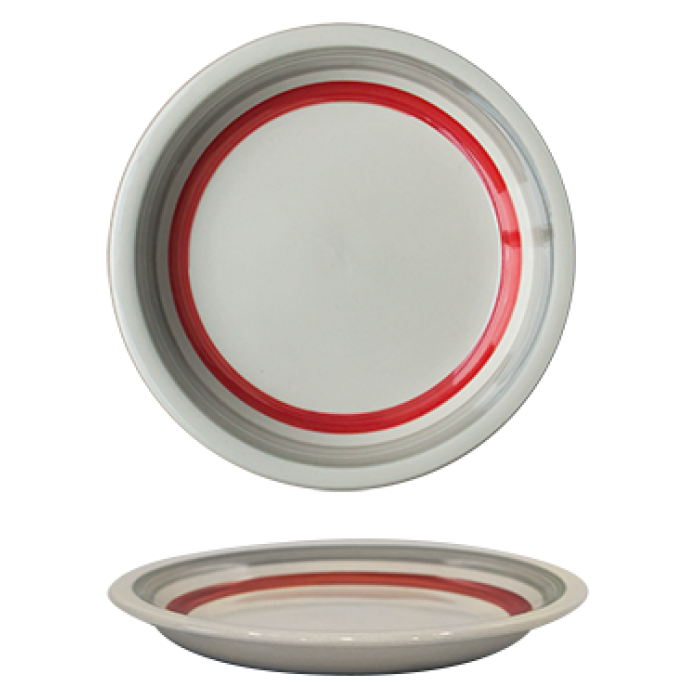 Farfurie ceramica 19cm cu dunga rosie