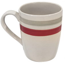 Cana ceramica 390ml cu dunga rosie