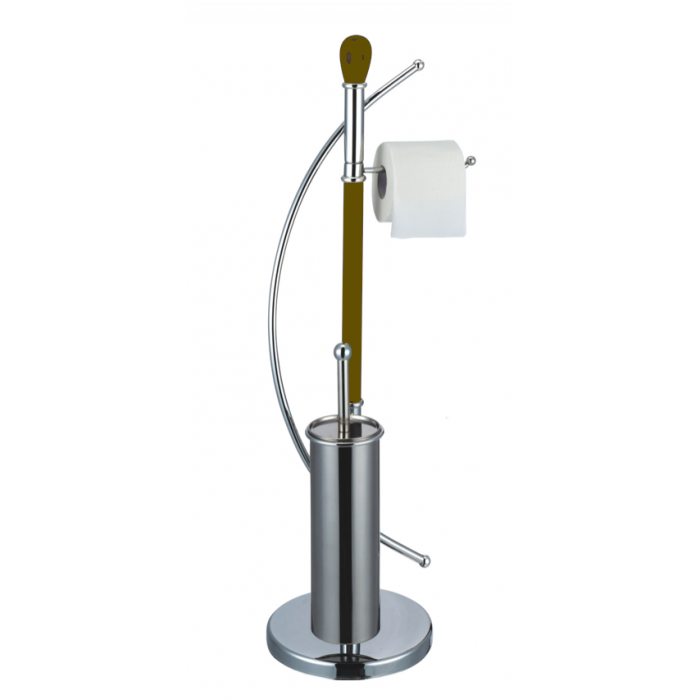 Suport cromat pentru hartie si perie WC MN012508