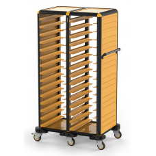 RAKI Carucior debarasare tavi servire de 37x53cm dublu 15+15 30 rafturi