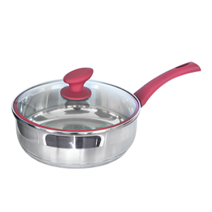 Tigaie inox cu capac sticla WINOX 24 cm