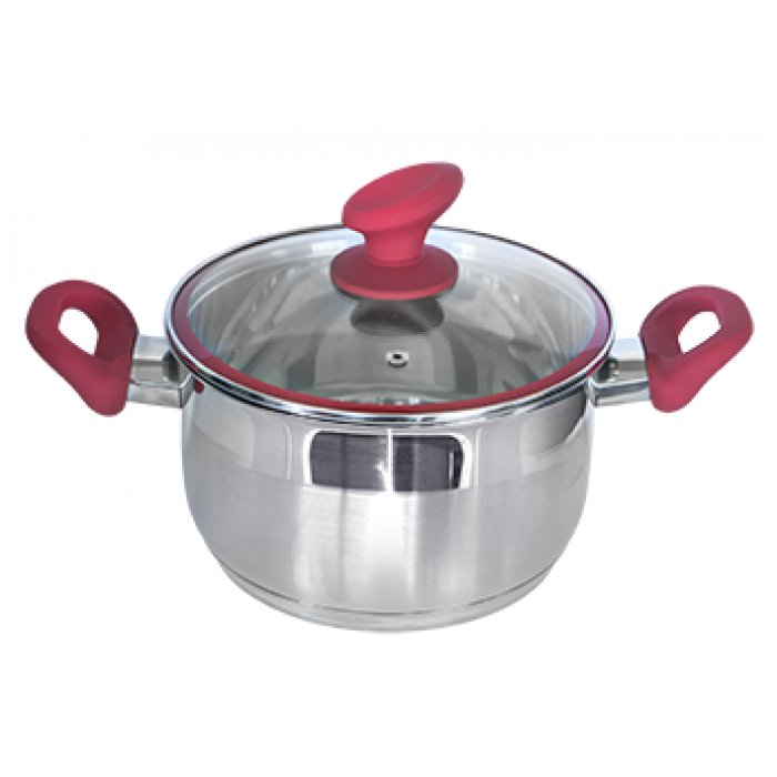 Oala inox cu capac sticla WINOX 24 cm