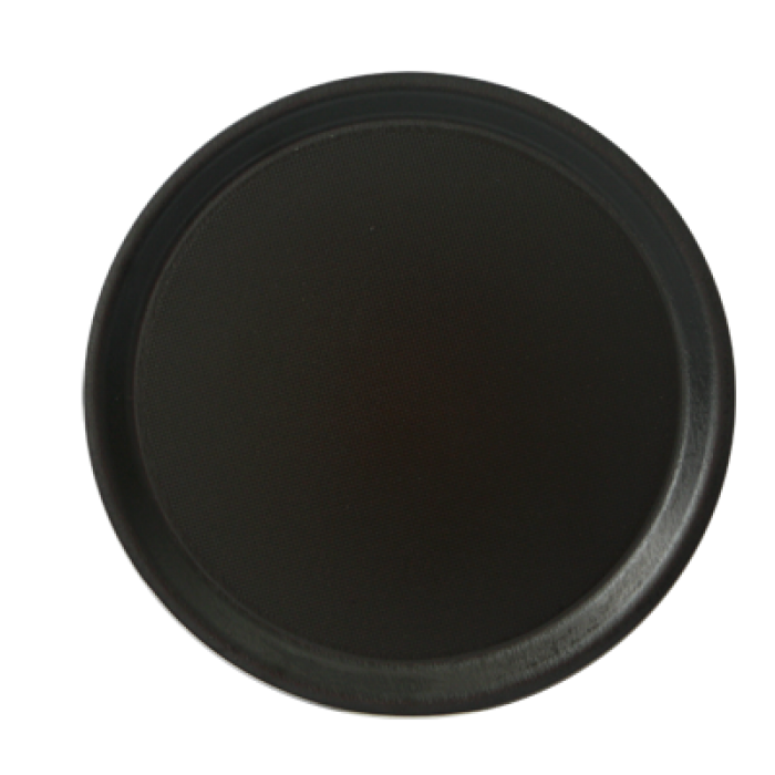 Tava servire rotunda RAKI, D38cm, plastic cu acoperire antialunecare, neagra
