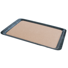 Tava servire dreptunghiulara cu baza din pluta RAKI, 53x37cm, plastic, culoare granit