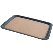 Tava servire dreptunghiulara cu baza din pluta RAKI, 46x36cm, plastic, culoare granit