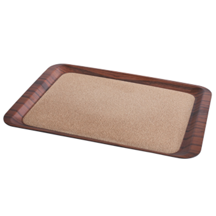 Tava servire dreptunghiulara cu baza din pluta RAKI, 44x32cm, plastic, maro